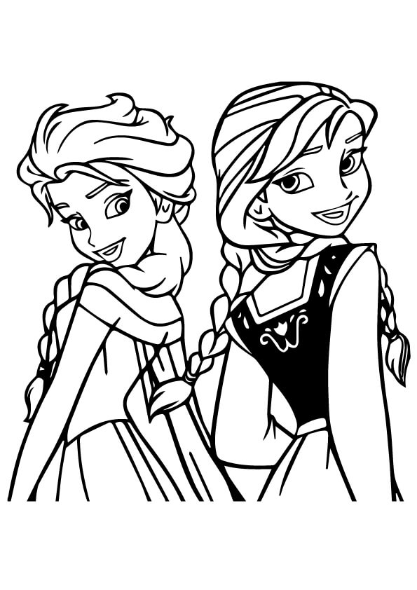 Tranh Tô Màu Elsa Và Anna Cho Bé Mẫu Giáo - Ellen